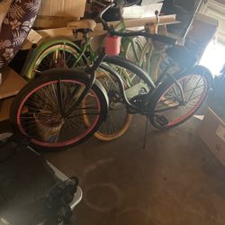 Pink And Black Huffy Beach Cruiser