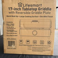LIFESMART 17″ REVERSIBLE CAST IRON GRIDDLE. New in Box  