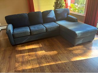 Used Macys Denim  2 Piece Blue Sectional