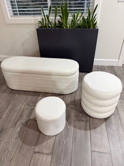 Storage bench ottoman stool