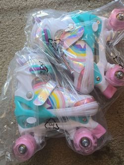 Kids roller skates size medium (1y to 4y) with helmet and knee pads