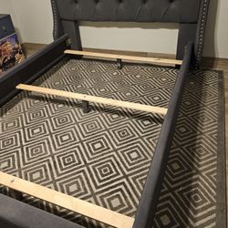 Queen Size Bed, Tufted Headboard