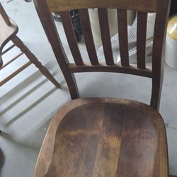 Antique Solid Oak Roller Chair