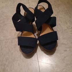 Blue Wedge Heels Size 5