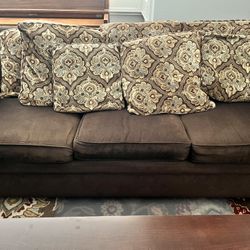 Free Brown Sofa With 2 Sized Cushions