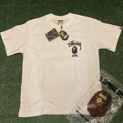 white Bape T-shirt Size Medium 