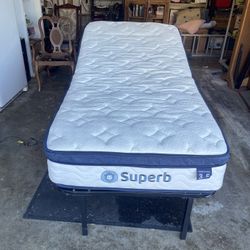 Twin Size Adjustable Bed frame With Pillow top Mattress