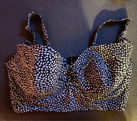 38DDD Black White Polka Dot Bikini Top