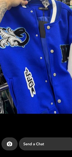 Large Off White authentic varsity jacket