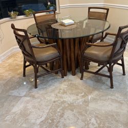 Glass Table Top With Base And 6 Chairs