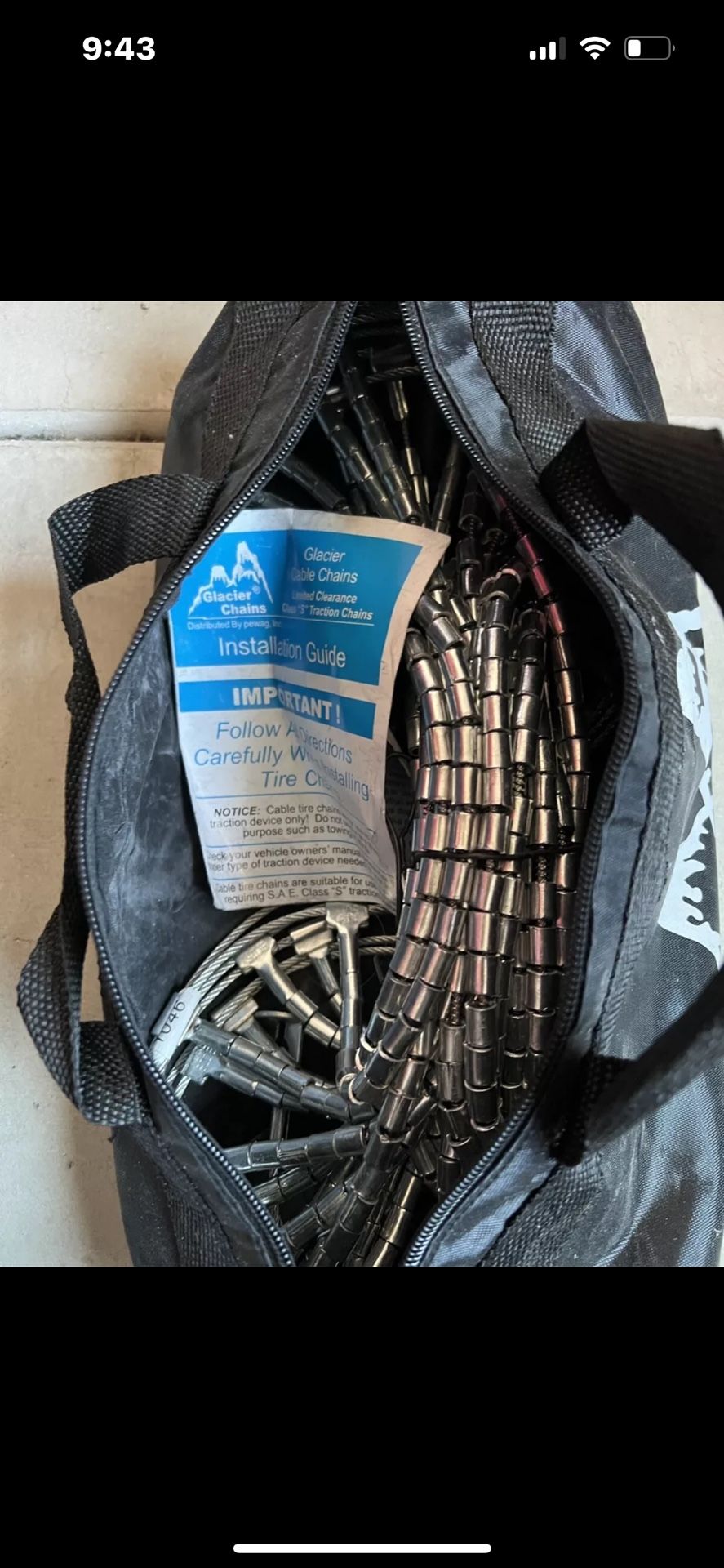 Glacier Chains - for Glacier 1046 Passenger Cable Tire Chain - Pack of 2 Silver