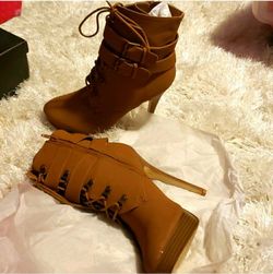Brown Booties Just Fab Sz10