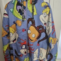 Rugrats Members Only × Nickelodeon Characters Hooded Windbreaker Jacket Purple M