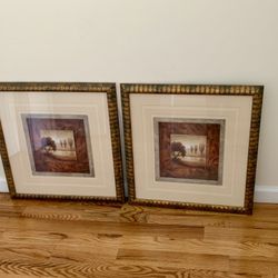 Pair of Gold Framed Prints