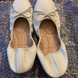White Ballet Flats 8.5