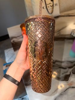 Starbucks Rose Gold Studded Tumbler with Straw