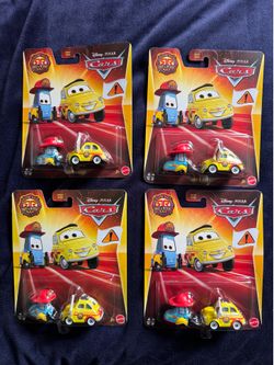 4x DISNEY PIXAR CARS RADIATOR SPRINGS RACE & RESCUE LUIGI & GUIDO