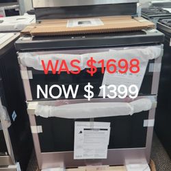 GE profile 30 In. 5 Burner Element Smart Free Standing Double Oven Electric Range In Fingerprint Resistant Stainless 