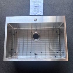 New 30 - inch Under-mount Single Bowl 16 Gauge Stainless Steel Kitchen Sink