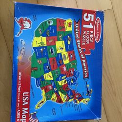 Melissa And Doug 51 Piece USA Map Puzzle