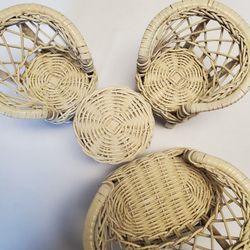 Vintage Dollhouse White Wicker Furniture 