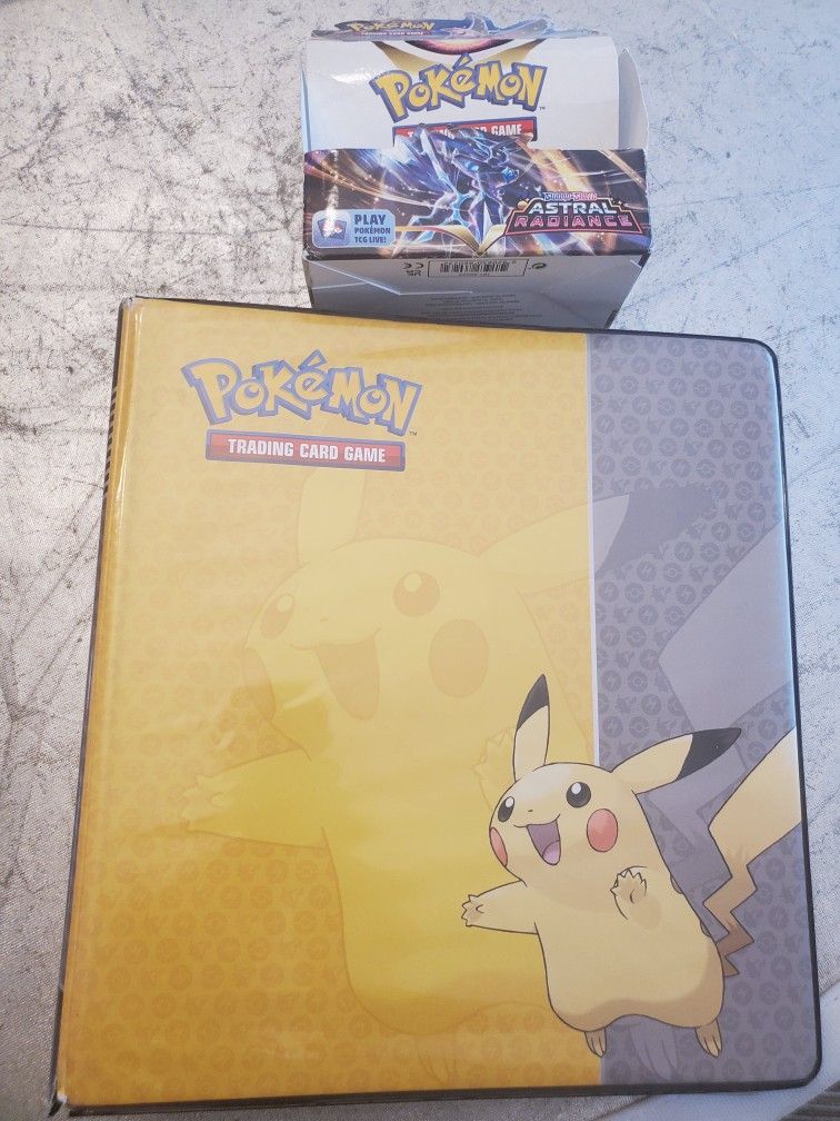 Pikachu Ultra Pro Official Pokémon Trading Card Game 3 Ring Binder and cards