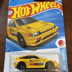 Hot Wheels 1985 Honda CR-X CRX Yellow HW J-Imports 4/10