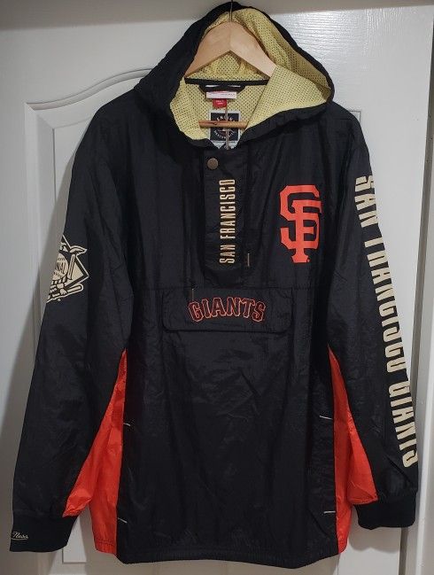 San Francisco Giants MLB Mitchell & Ness Windbreaker Anorak Jacket Men's Size Large Brand New Authentic