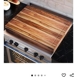 Noodle Board Stove Cover Cutting Board with Handle - Stove Top Cover with Care Brush FSC Certified - Multiuse Gas Stove Cover Board for Serving Choppi