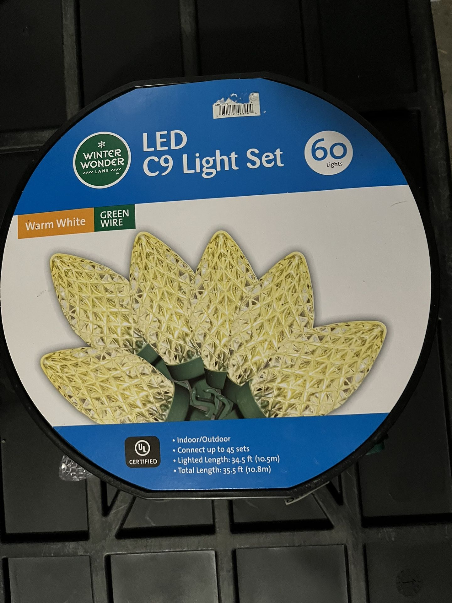 Brand New Set Of 60 LED C9 Lights In Warm White