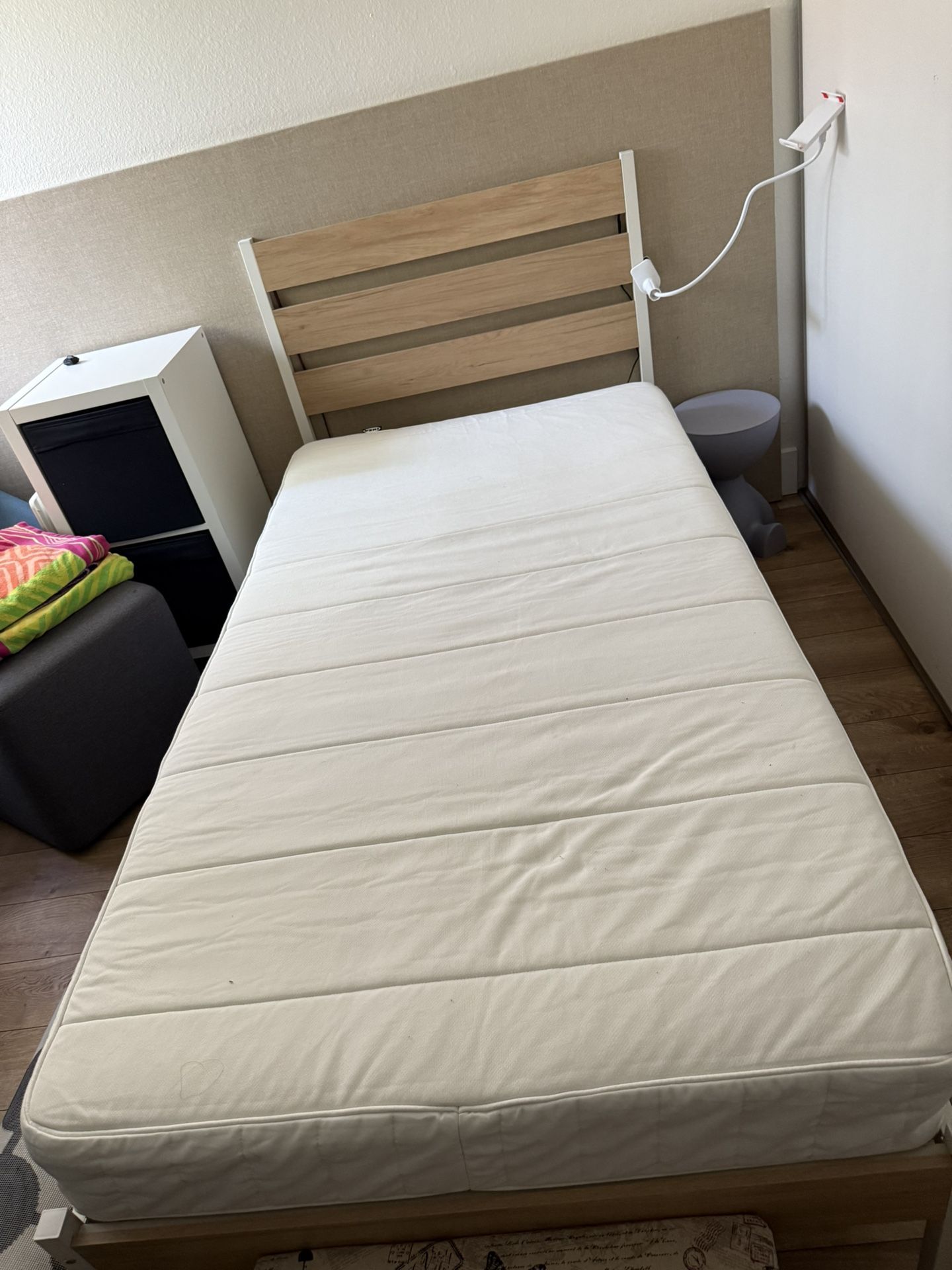 Twin Bed With Led + Mattress (See breakdown below)