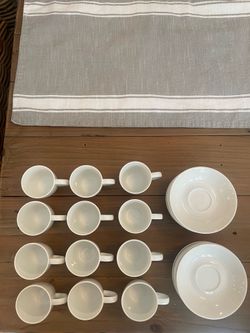Crate & Barrel Porcelain Espresso Set (12 Sets of Cup and Saucer)