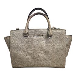 Michael Kors Gray Leather Satchel Purse