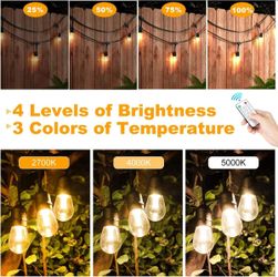 48ft Solar String Lights Outdoor Waterproof.
15 bulbs.
Amazing 3-color in 1 Solar String Light with Jump and Fade Modes: This light is an awesome comb