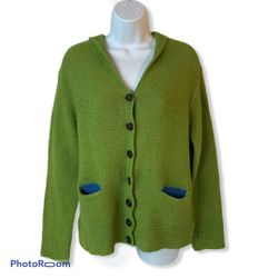 New Misslook Cardigan Hooodie Green M Cotton