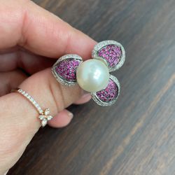 Sterling silver 925 ring for a female with cubic zirconia