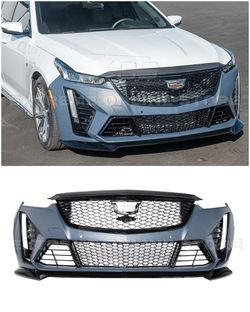 For 20-24 Cadillac CT5 CT5-V | Blackwing Style Front Bumper Grille Fog Cover NO LIP