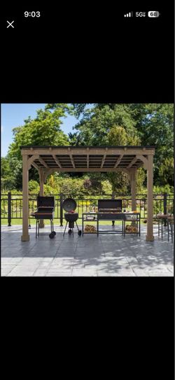 VEIKOUS 12 x 10 ft. Cedar Wood Gazebo