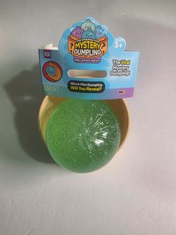 Green Glitter Mini Dumpling Squishy Bamboo Steamer Basket Sensory