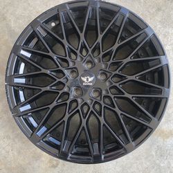 20” Inch Staggered Black Rims Set