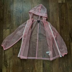 Pink Raincoat Coat Clear