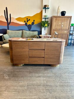 NEW Rounded Buffet / Sideboard / Ceramic Top Tv Stand / Entertainment Center