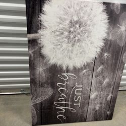 Large Dandelion 'Just Breathe' Butterflies Canvas Art Print 30x40