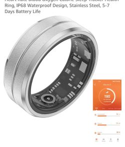 NEW Fitness Tracker Smart Ring Black Size 10