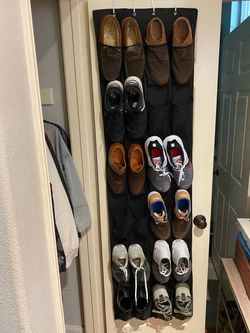 Hanging 12 pair shoe rack for closet