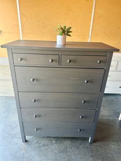Gray Hemnes IKEA tall dresser