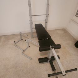 Weight Bench With Arm Attachments And Leg Ext. Atta H