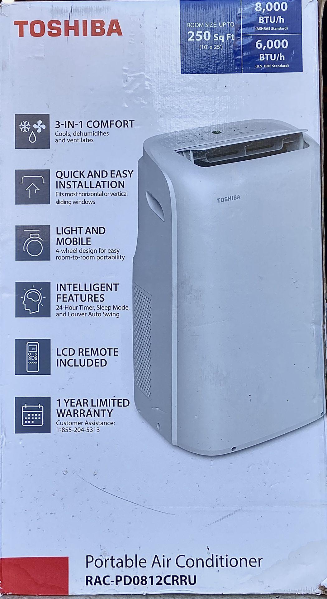 Portable Air Conditioner/Dehumidifier 8,000 BTU