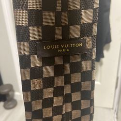 Louis Vuitton Damier Ebene Men's Tie Excellent 