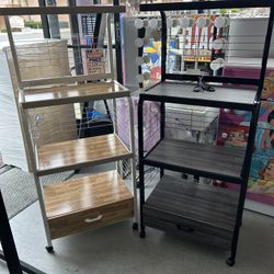 Microwave Rack Cart With Power Outlet